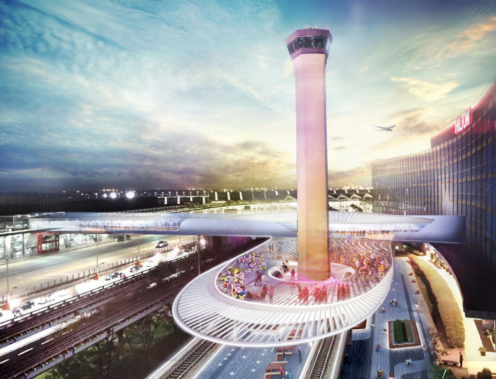 high speed airport rail rendering