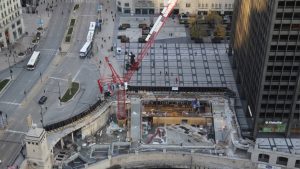 A time-lapse view of a week’s work on the new Apple store