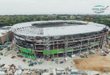 Northwestern marks topping out of $850M Ryan Field as new stadium advances toward 2026 opening
